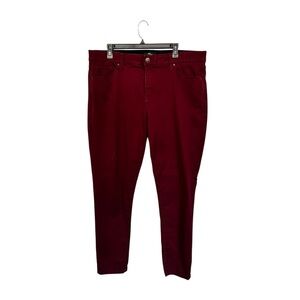 Lularoe | Skinny Fit Pants Maroon Red Comfort Wide Waistband 38